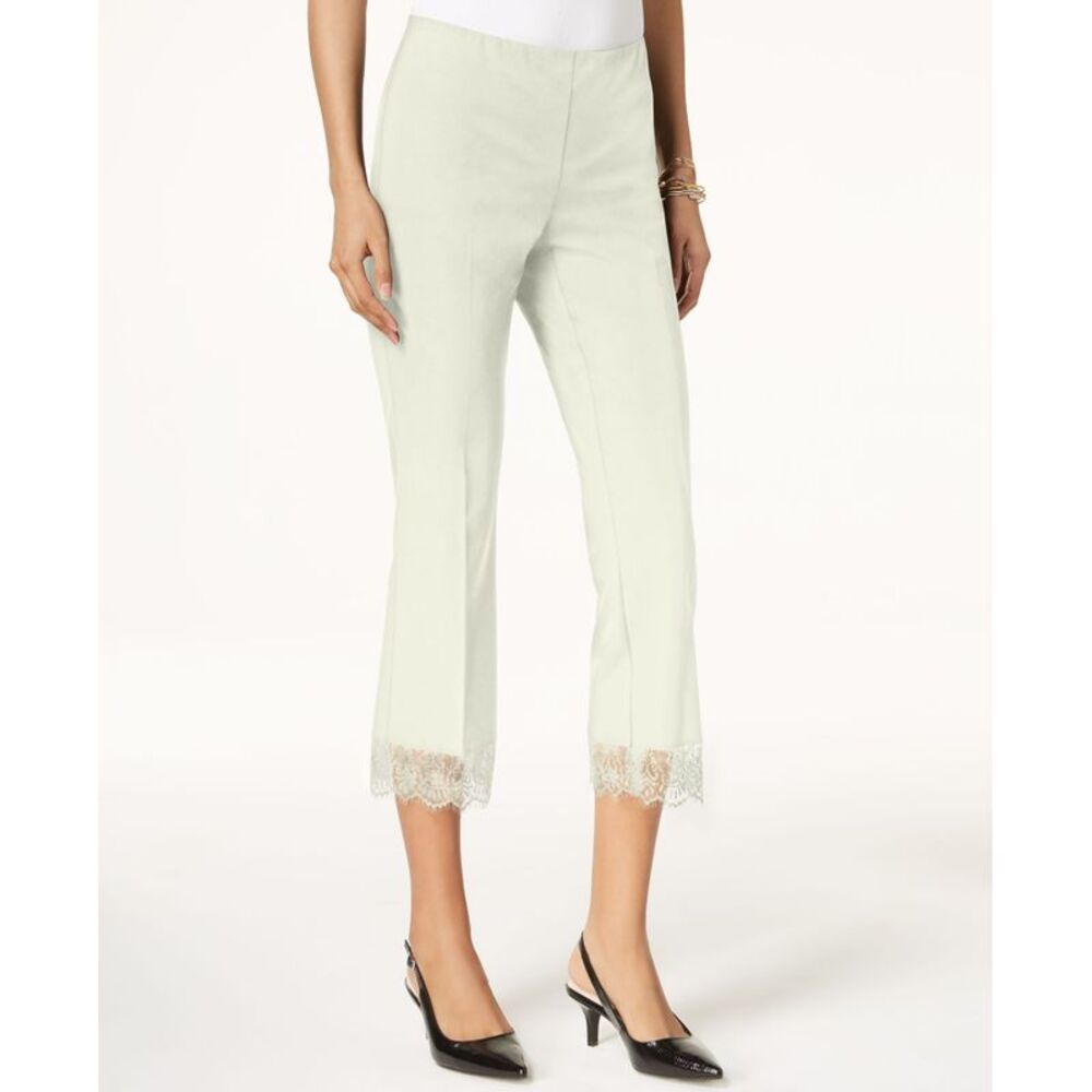 Alfani Cropped Lace Hem Pants